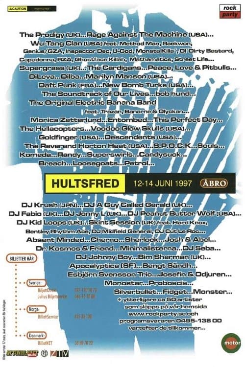 Rammstein: Live at Hultsfred Festival, Sweden 1997 poster