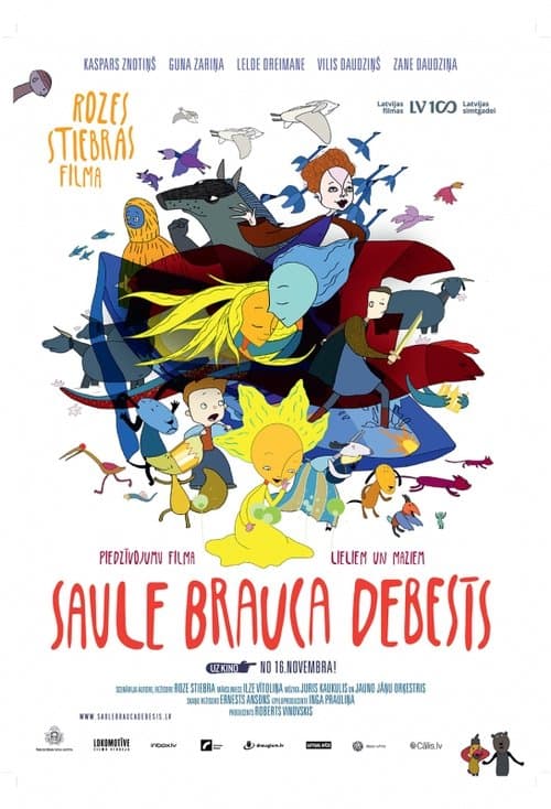 Saule brauca debesīs poster