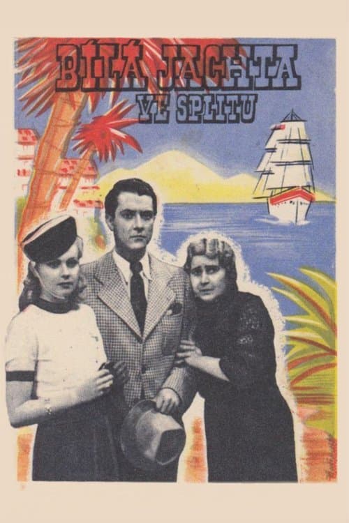 Bílá jachta ve Splitu poster