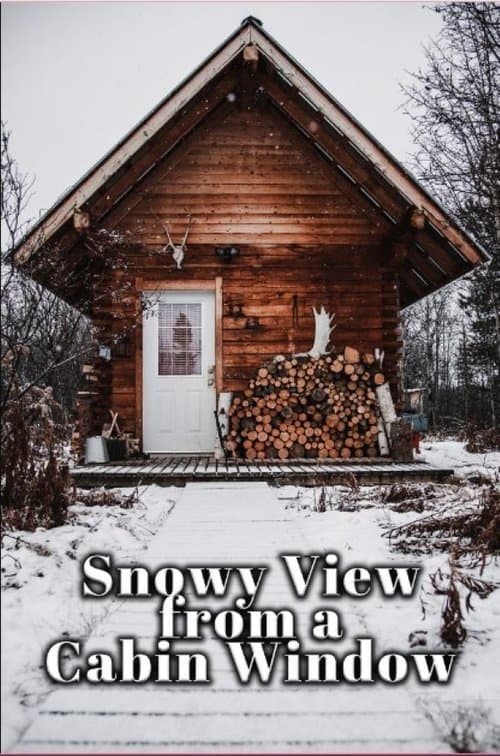 Snowy View from a Cabin Window poster