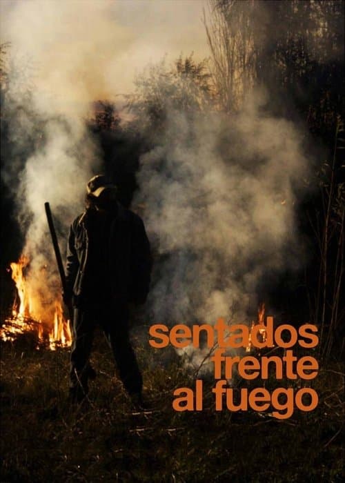 Sentados frente al fuego poster