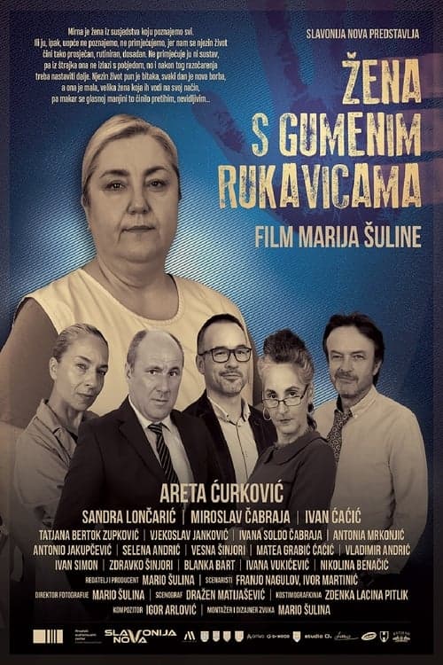 Žena s gumenim rukavicama poster