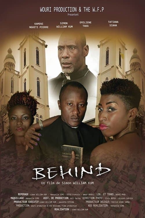 Behind poster