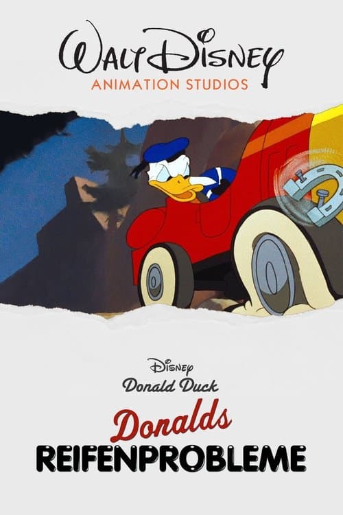 Donald beim Reifenwechsel poster