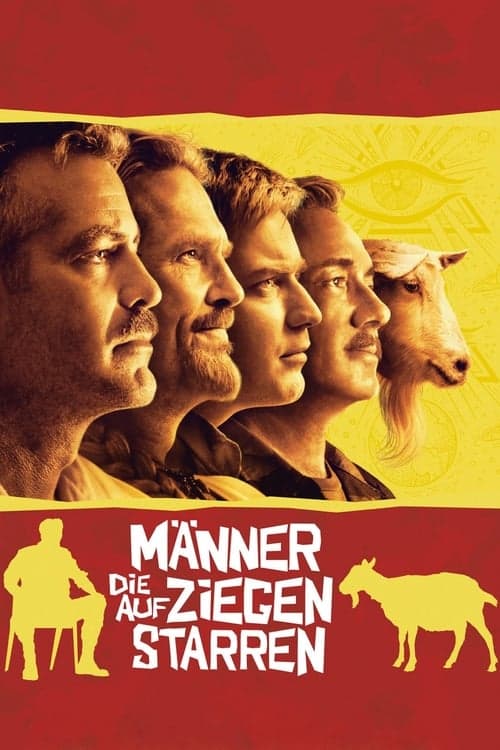 Männer die auf Ziegen starren poster