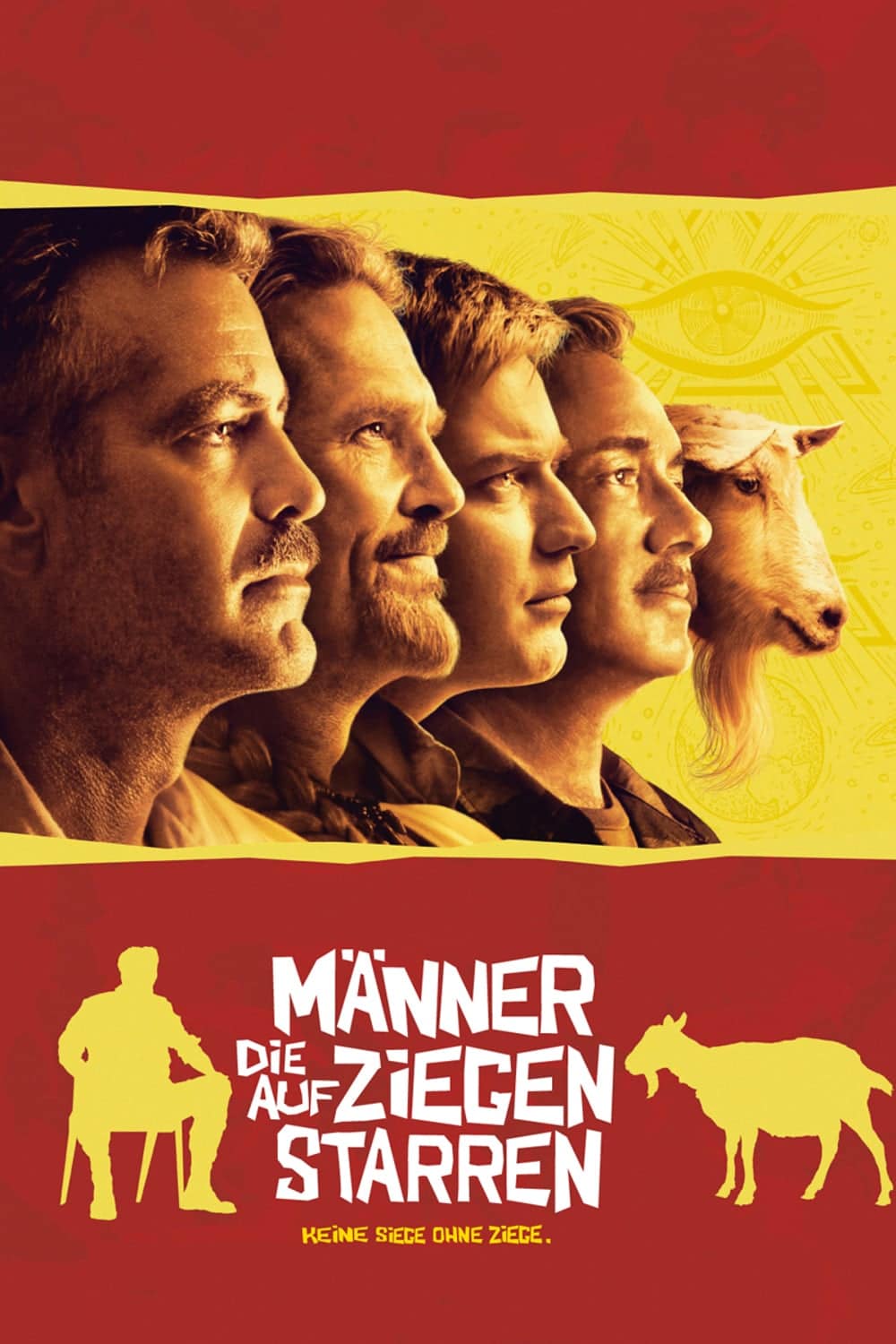 Plakat von "Männer die auf Ziegen starren"