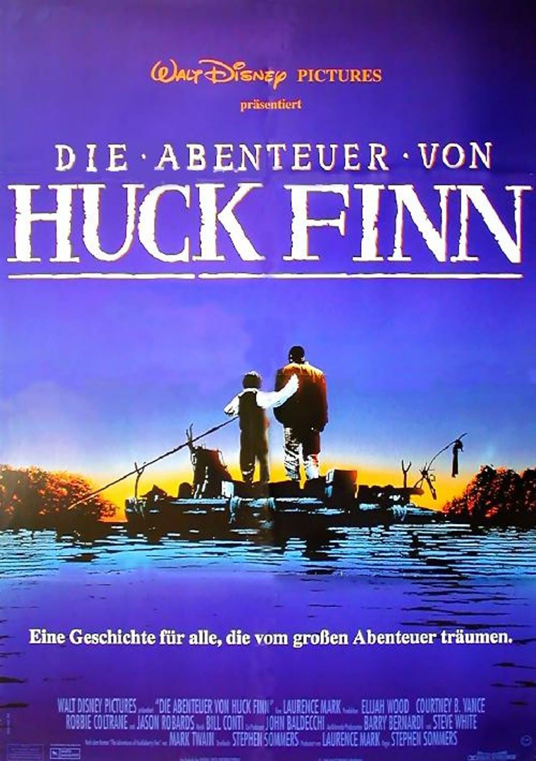 Plakat von "Die Abenteuer von Huck Finn"