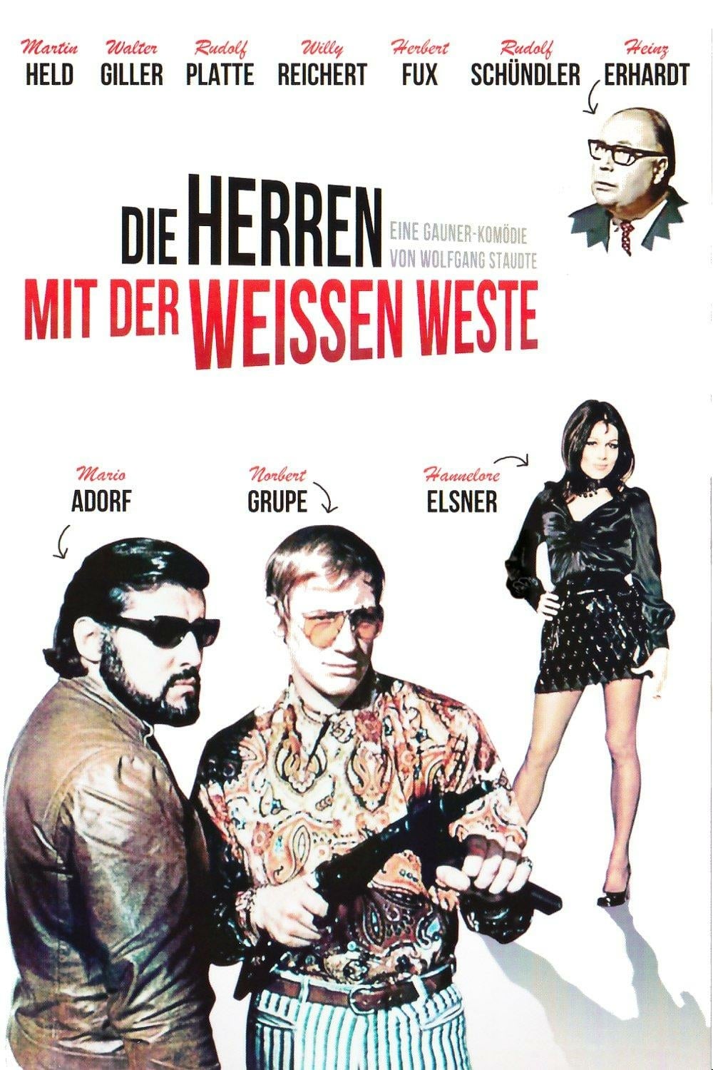 Plakat von "Die Herren mit der weißen Weste"