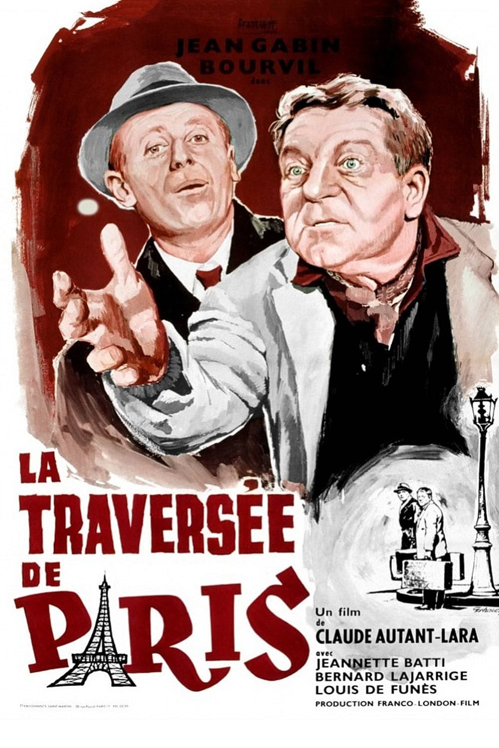 Plakat von "Zwei Mann, ein Schwein und die Nacht von Paris"